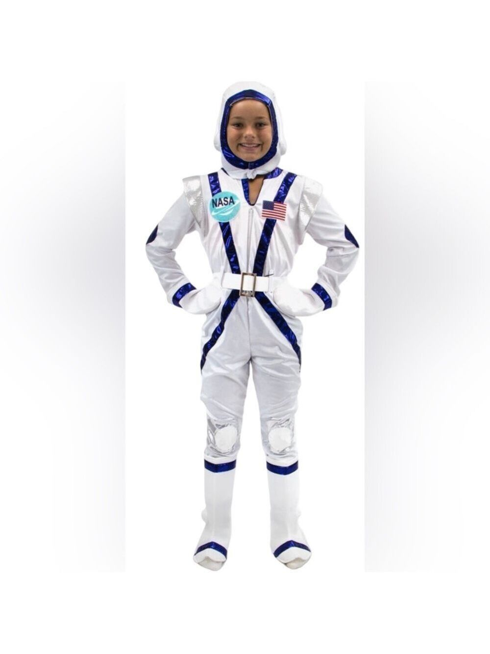 Kids Pretend  Costume Astronaut Jumpsuit, Hat, Gloves, Belt, boots 3-4 yrs NWT